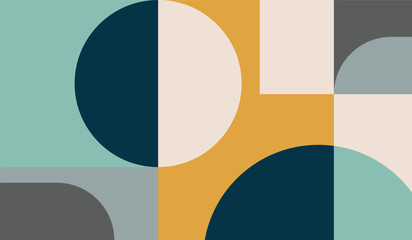Simple with vintage colors shapes geometric vector background design