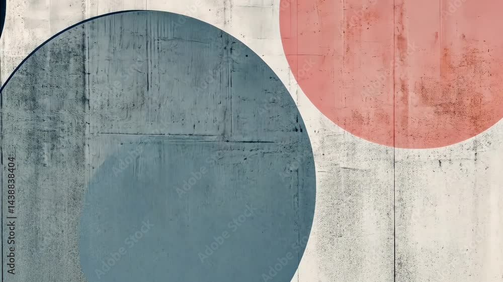 Aufkleber abstract geometric animation featuring moving circles and textured background