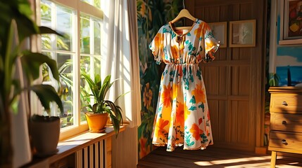 vibrant floral dress 