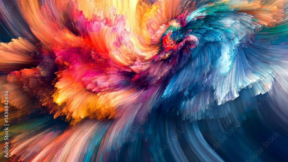 Poster vivid abstract brushstroke motion capturing dynamic colorful energy