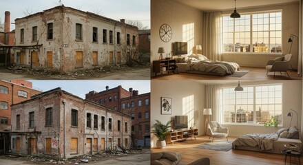 Transformaci&oacute;n de edificio ruinoso a apartamento moderno: antes y despu&eacute;s