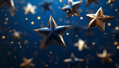 Stars shimmering in deep blue night