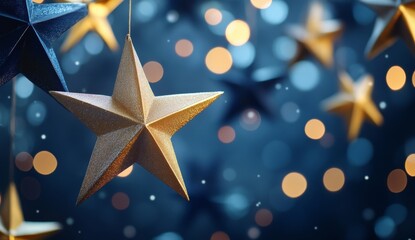 Sparkling stars, hanging, festive