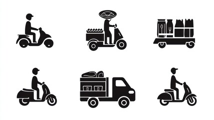 Food Delivery Methods Icons