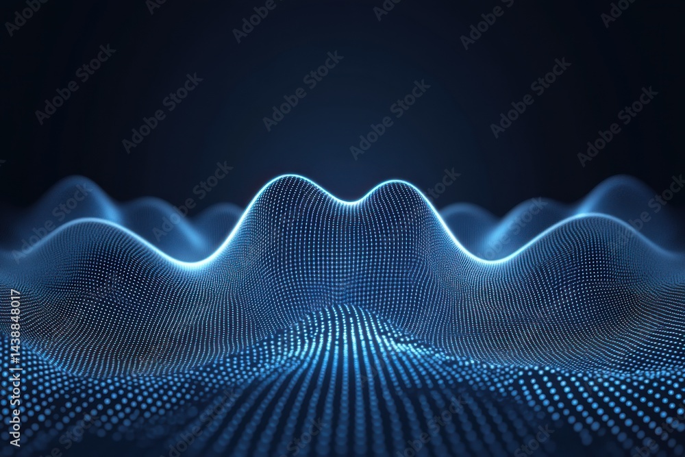 Aufkleber abstract digital landscape. a mesmerizing display of undulating, particle-based formations