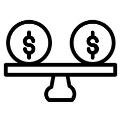 Balance Coin Dollar Line Icon