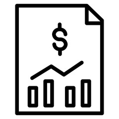 Banking Bill File Line Icon