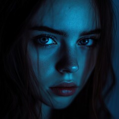 Close-up portrait, moody lighting