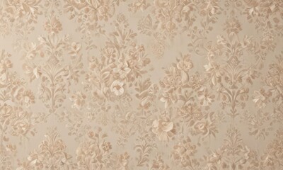 Subtle beige damask fabric with delicate floral details , motif, design, detail