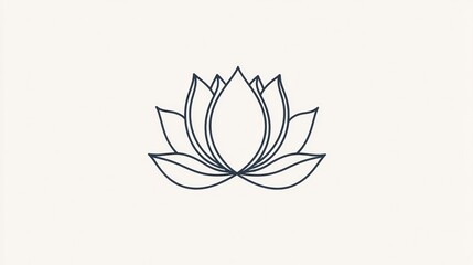Fototapeta premium Simple Lotus Outline Graphic