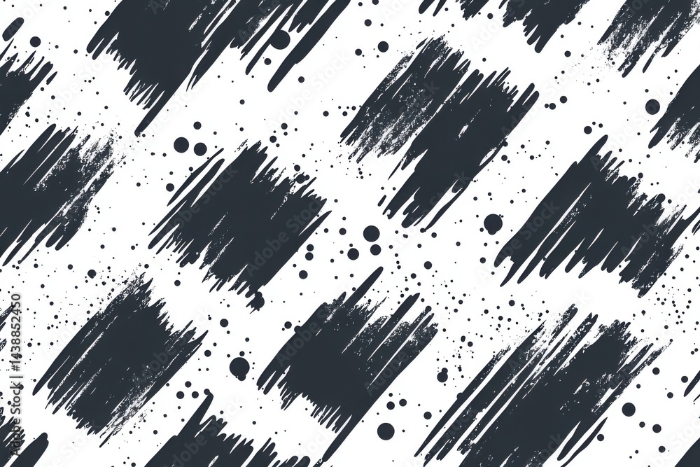 Poster abstract brushstroke pattern with splatters