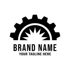 modern gear silhouette logo design