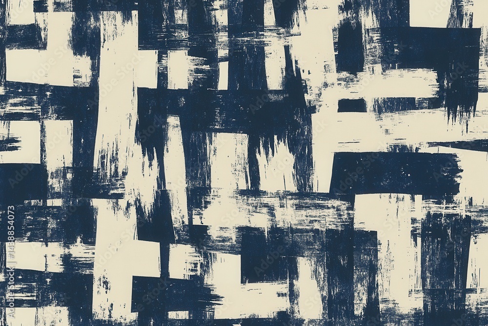 Aufkleber abstract art pattern with textured shapes and contrasting colors