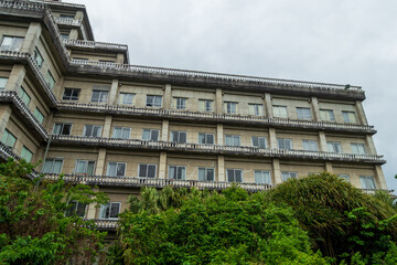 日本の東京都八丈島の古くてとても美しい建物