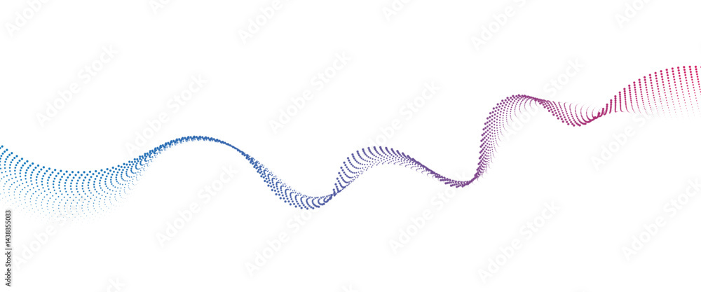 Fototapete flowing dot wave halftone gradient pattern on transparent background