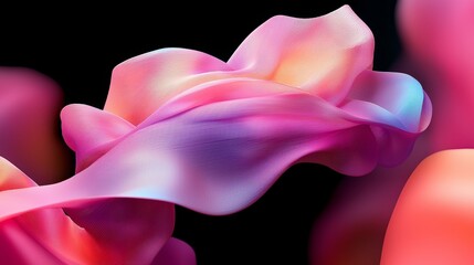 Abstract Pink Purple Wave Pattern Digital Art Background