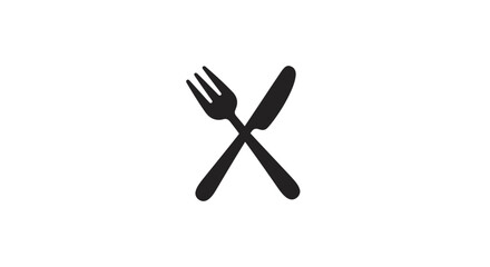 Fork and knife icon restaurant concept for food service website design and menu creation providing a clean and simple graphic