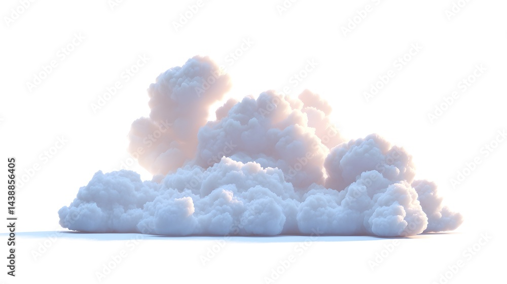 Poster soft, fluffy cumulus clouds isolated on a white background. ideal for compositing and design project