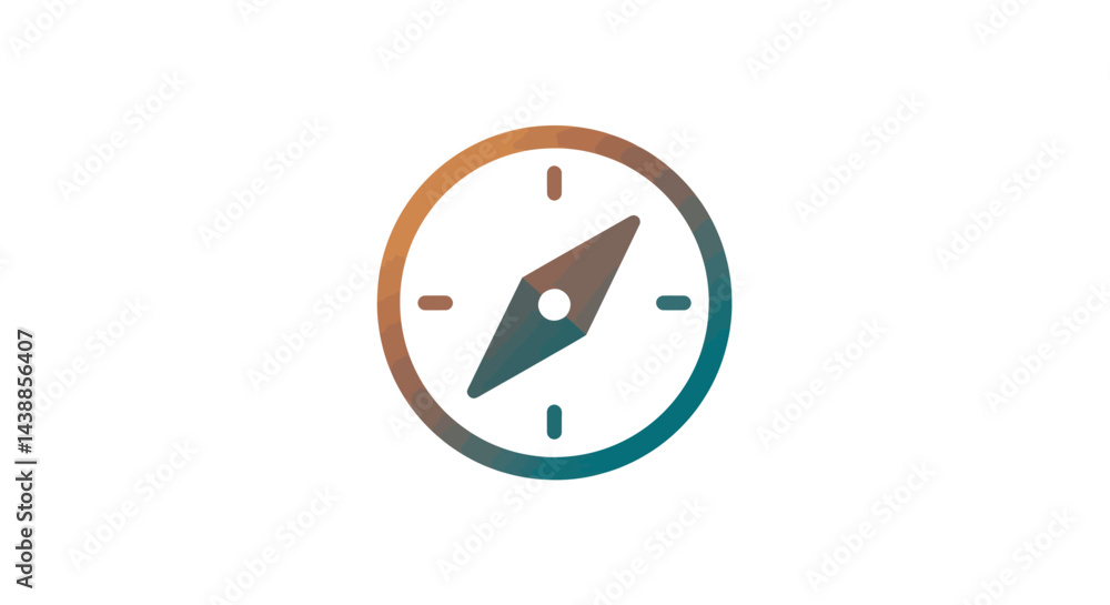 Aufkleber gradient compass icon with navigation arrow pointing direction for travel journey concept and explor
