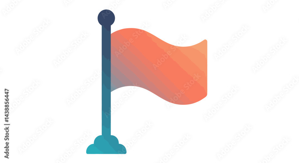 Aufkleber gradient flag icon illustration for web design and graphic design projects symbolizing success and a