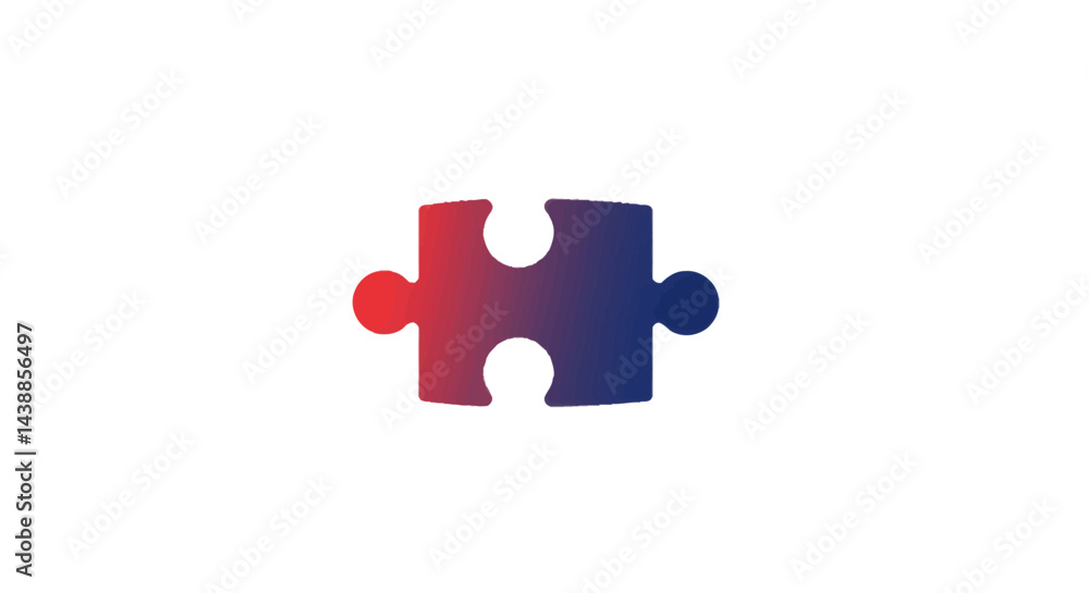 Aufkleber gradient puzzle piece symbolizing connection collaboration integration and problem solving on white 