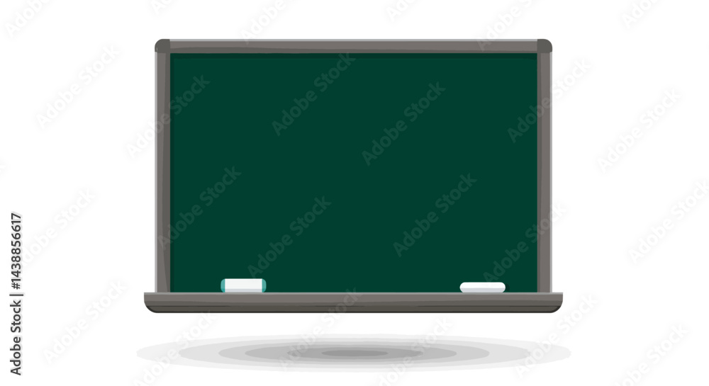 Poster green chalkboard with chalk and gray frame perfect for educational content and presentations showcas