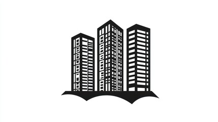 Fototapeta premium Modern buildings silhouette. Urban skyline graphic. Stock photo