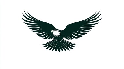 Obraz premium Eagle in Flight, Symbol, White Background