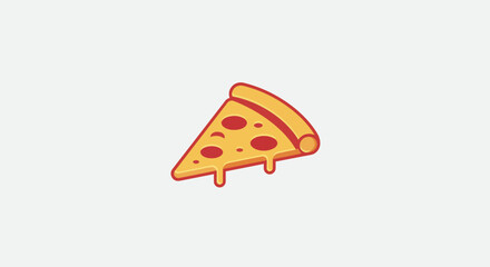 Slice of pizza with melting cheese and pepperoni on a white background perfect for restaurant menus and food blogs
