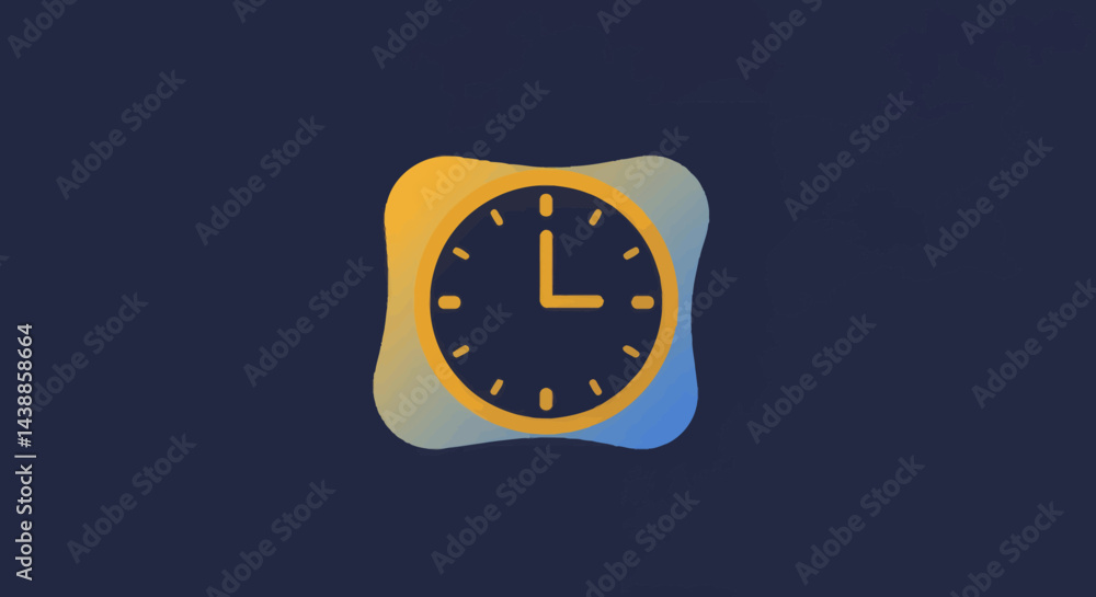 Poster time management icon with gradient background for business productivity and schedule organization il
