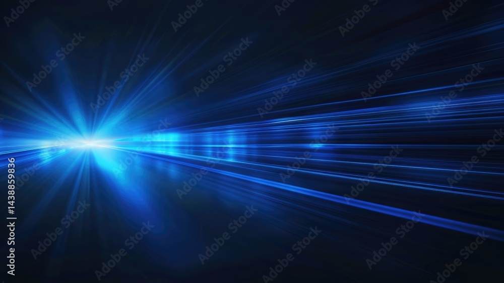 Poster sparkling laser beam effect dash with high-speed shine and emit electric light express fantasy scene