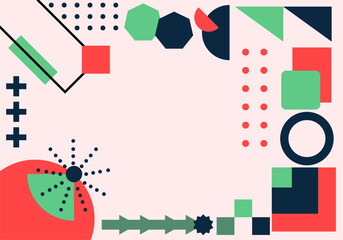 Obraz premium Trendy abstract background Composition of geometric shapes and splash