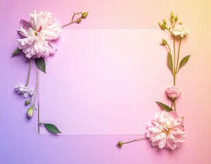 Soft Floral Frame with Colorful Background for Elegant Designs