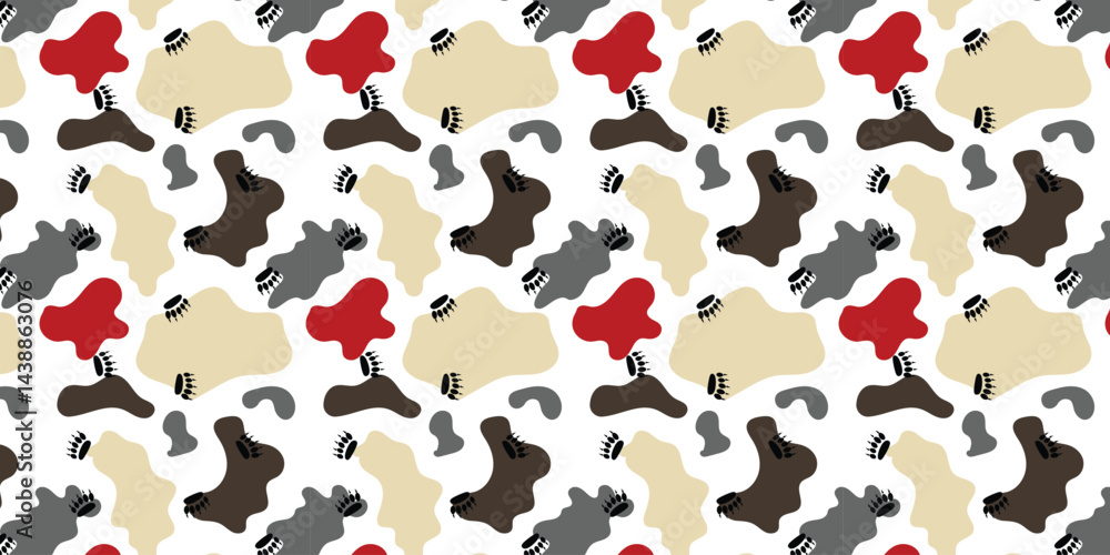 Aufkleber minimalist seamless pattern with crocodile footprints and liquid shapes. repeat background for texti