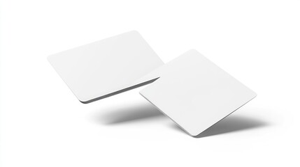 Blank white cards, layered, in 3d mockup