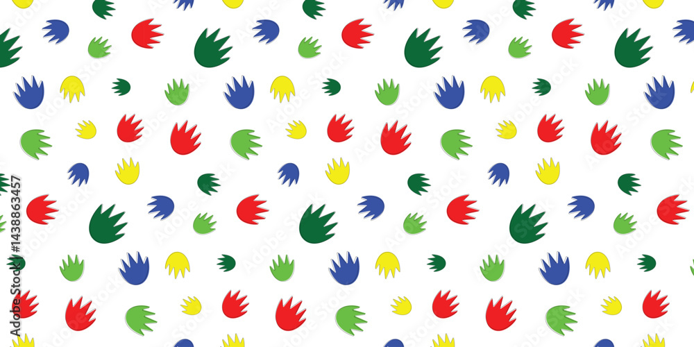 Aufkleber playful and colorful scatter seamless pattern with crocodile footprints. repeat background for texti