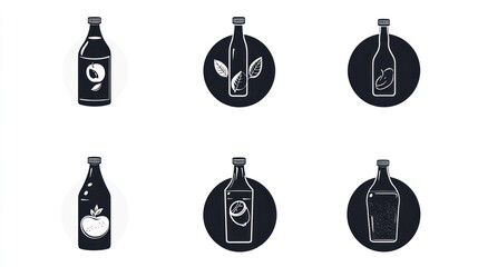 Apple Cider Vinegar Bottle Icons