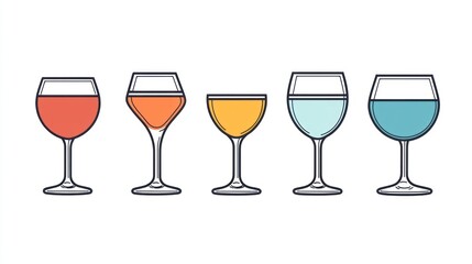 Wine Glasses Variety Illustration (5)