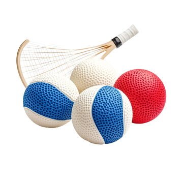 Basque pelota balls and cesta punta racket sport equipment