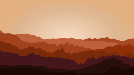 sand, dunes, beach, steep rocks, mountains, desert with wavy lines in beige. Logo template, icon, badge, pictogram, symbol, sign for tourism, travel, interesting places