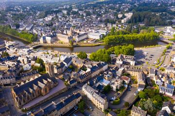 Scenic view of the city of Lannion in the Brittany region. France
