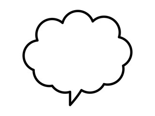 白黒シンプルな雲の吹き出し