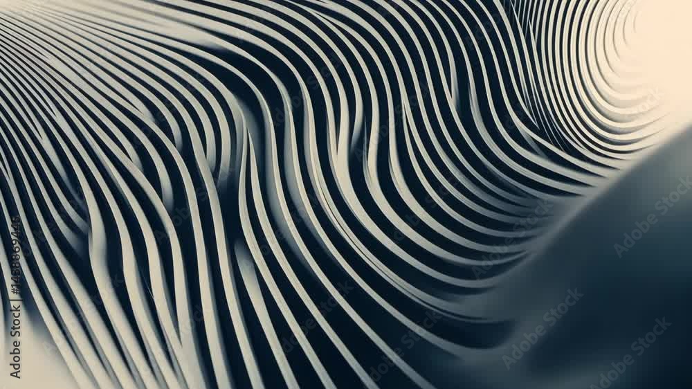 Poster abstract wave patterns creating hypnotic curves in a flowing sequence