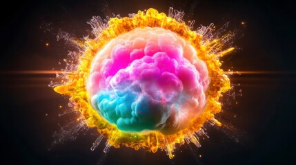Colorful Abstract Explosion of Energy with Vibrant Visual Effects