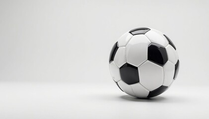 Studio shot, pristine white background, football positioned centrally, promotion, template