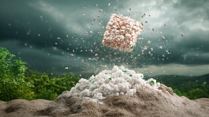 Dynamic Explosion of Colorful Powder Creating Unique Cloud Effect