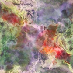 Multicolour space dyed marble seamless art texture background. Vivid mottled marl effect ombre home decor design. For tie dye and surface fashion all over backdrops.