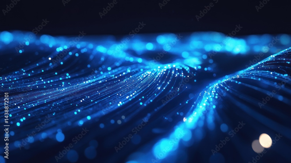 Poster abstract digital wave, glowing particles