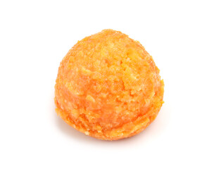 One scoop of delicious ice cream isolated on white