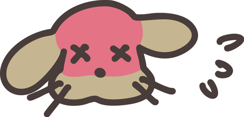 熱中症に悩まされる可愛い犬のコミカルなイラスト